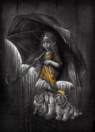 Raining Cats and Dogs signed print